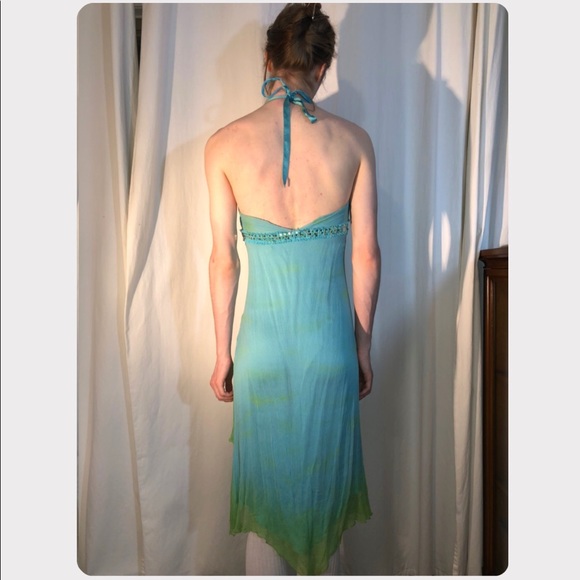 Bebe Open-Back Silk Fairy Halter Dress - Picture 4 of 8